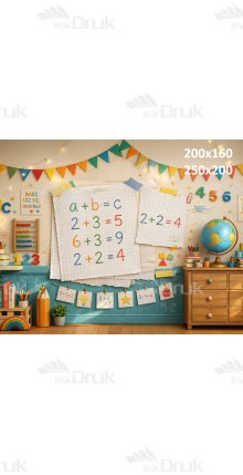 Tło fotograficzne „Kolorowa klasa – edukacyjna aranżacja dziecięca” | 4101